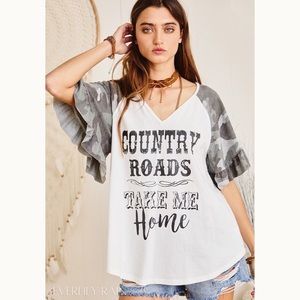 2 PK | Country Roads Raglan Graphic Top